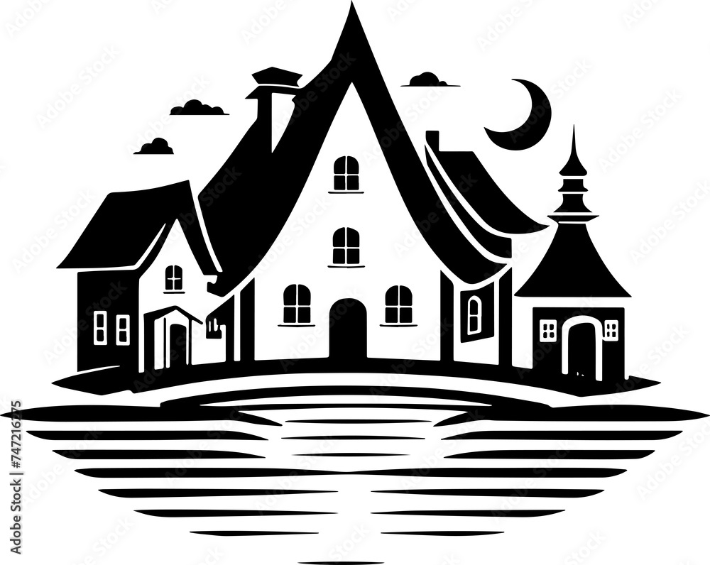 Real estate building or house icon. Property dealer management or roofing icon
