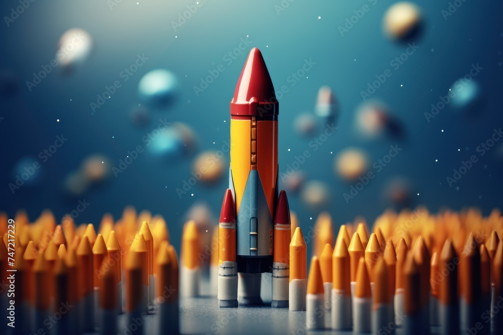 rocket made from pencils rocket made from pencils