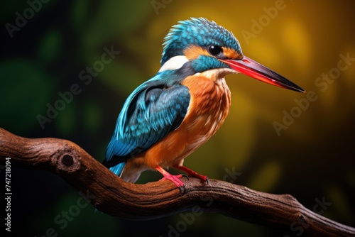 kingfisher on the branch,Colorful Kingfisher ,Kingfisher On Perch © CStock
