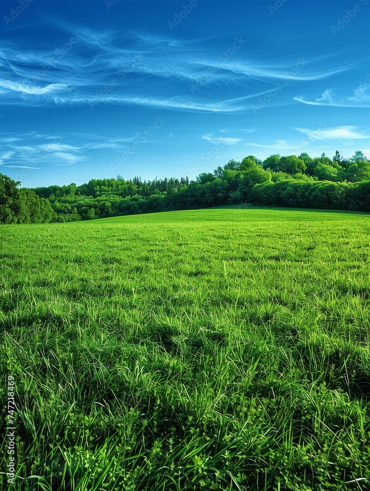 Grassy Field With Trees in the Background Grassy Field With Trees in the Background