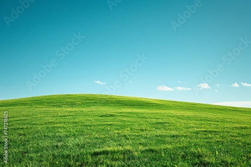 Grassy Hill With Blue Sky