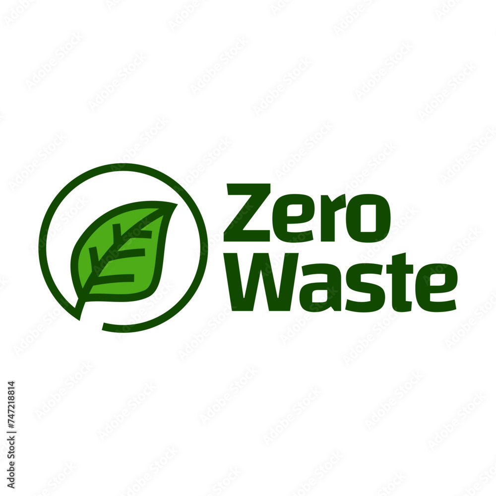 Zero waste labels. Green eco friendly label Zero waste labels. Green eco friendly label