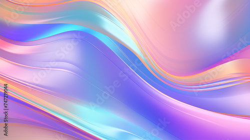 Fond textur    flux de couleurs. Arc-en-ciel  color    iris  . Couleurs d  grad  s rose  violet et bleu. Argent    holographique. Fond pour conception et cr  ation graphique.
