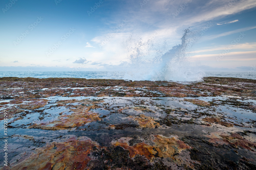 The Wild Coast, known also as the Transkei, is a 250 Kilometre long stretch of rugged and unspoiled Coastline that stretches North of East London along sweeping Bays, footprint-free Beaches, lazy Lago