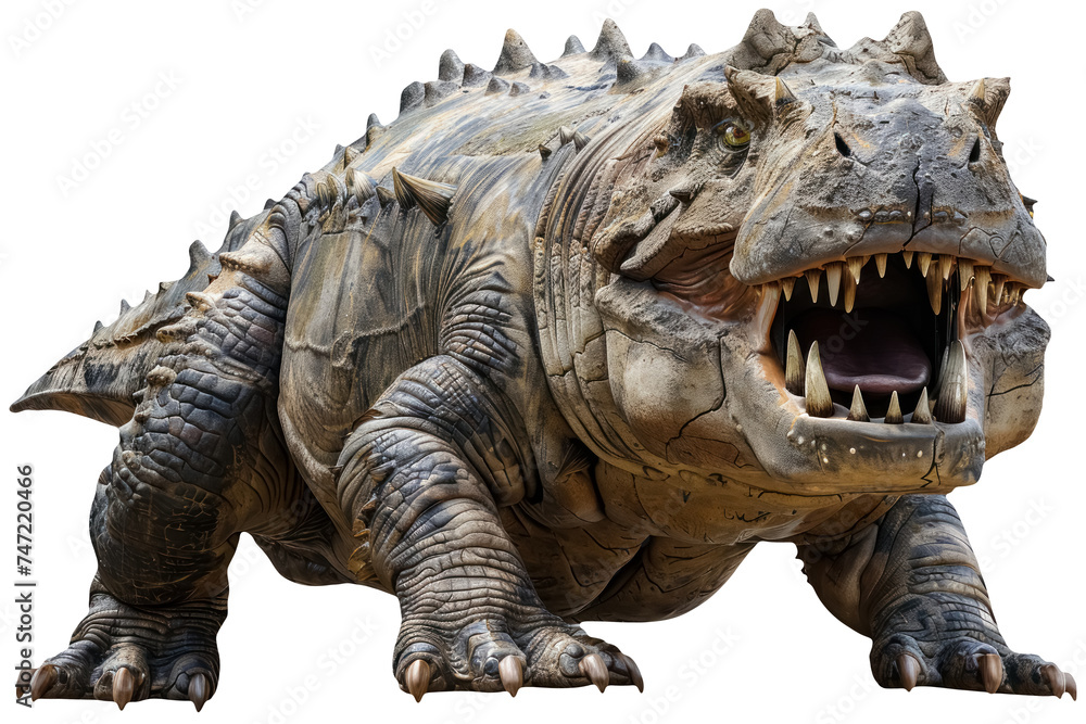 Fototapeta premium realistic 3d model of a ferocious dinosaur isolated on transparent background