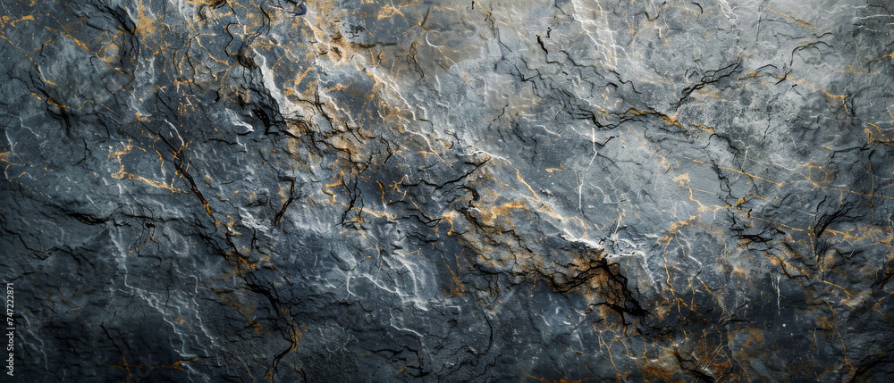 An exquisite slate blue marble background with fine golden webbing, evoking a sense of refined taste and grace
