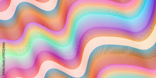  Abstract rainbow gradient background. Rainbow colorful bright design background. Color festive concept design. Creative wallpaper idea. background with waves.Seamless colorful wavy lines.