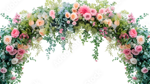 Beautiful wedding flower arch. generative ai © Malaika