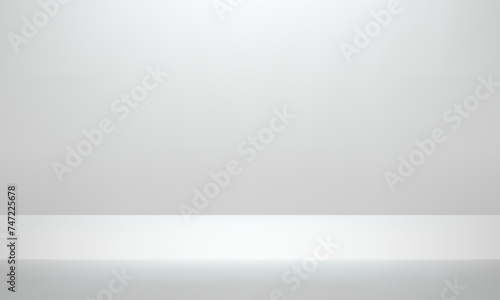 Empty White Studio Backdrop. Clean design for displaying product. Space for selling products on the website. Vector illustration.