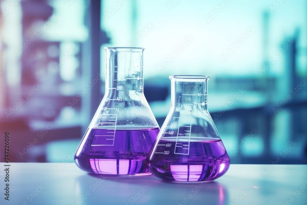 background,copy space ,water in beaker in chemistry science laboratory background,copy space ,water in beaker in chemistry science laboratory