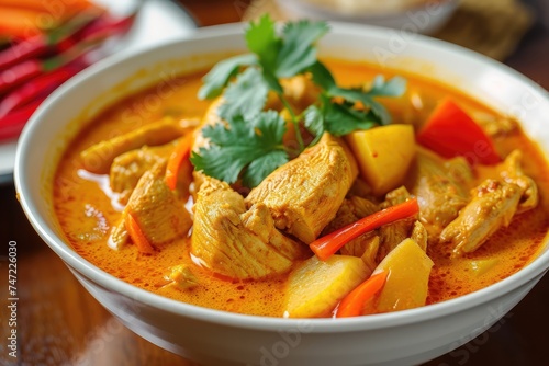 Experience Authentic Vietnamese Cuisine: Ca Ri Ga, a Flavorful Chicken Curry Simmered to Perfection in a Fragrant Coconut Broth