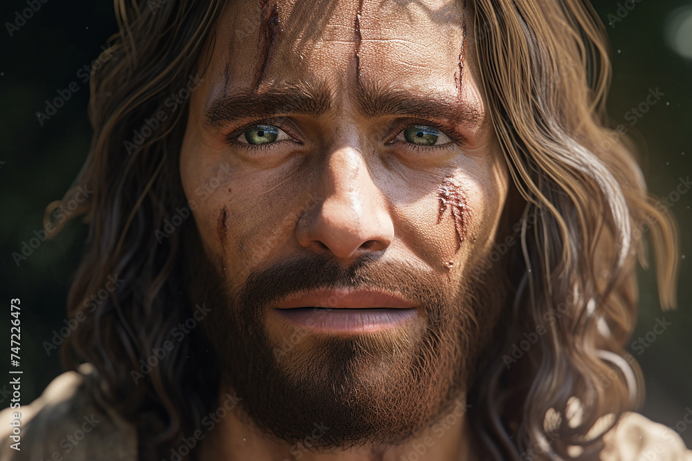 Jesus Christ, a portrait of a strong, courageous man.