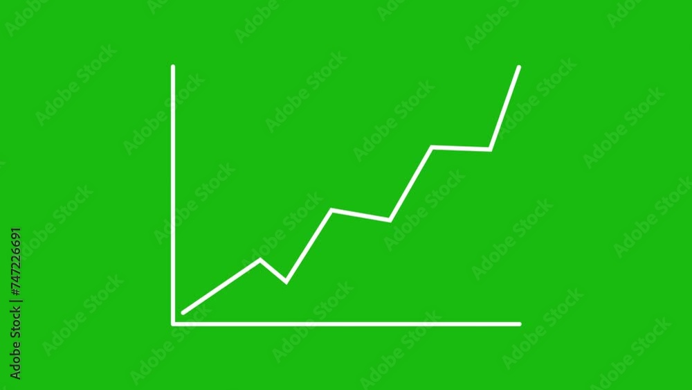 Infographics curved graph animation on green screen background. Infographics curved graph animation on green screen background.