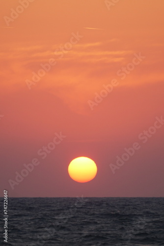 Sunset with beautiful sky on the Mediterranean Sea in Turkey