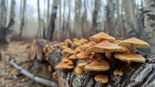 Lentaria epichnoa growing on aspen wood