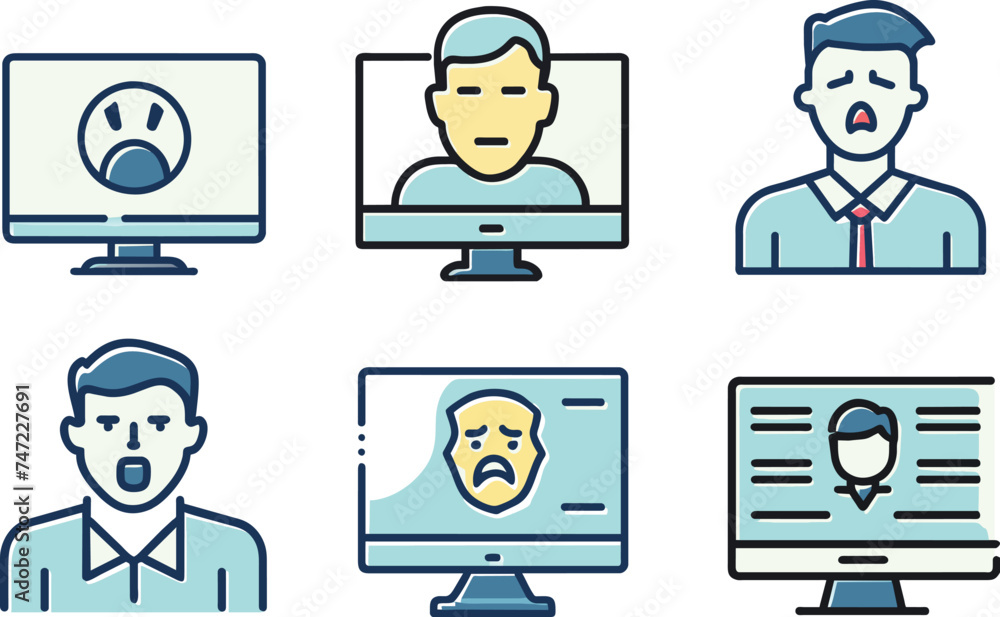 Set of a consumer reaction icons vector illustrator. Set of a consumer reaction icons vector illustrator.