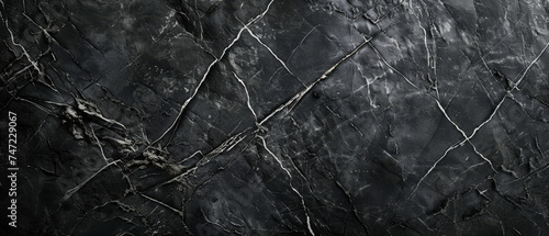High-resolution image showcasing the sophisticated and timeless elegance of black marble with natural white veining, suitable for luxury design elements