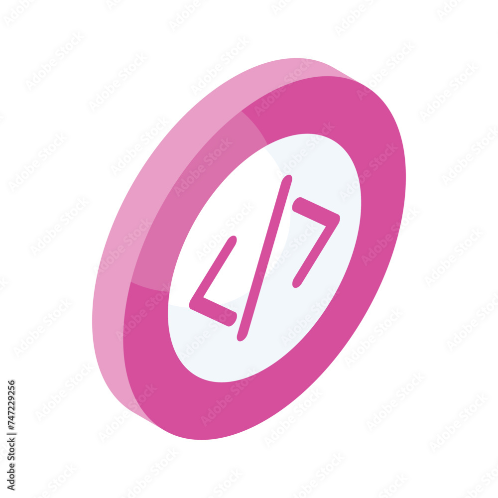 An amazing icon of coding in trendy isometric style An amazing icon of coding in trendy isometric style