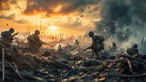 An Emotional Photo Depicts Soldiers Engaged in Fierce Combat, Reflecting Their Courage, Honor, and the Harsh Realities of War