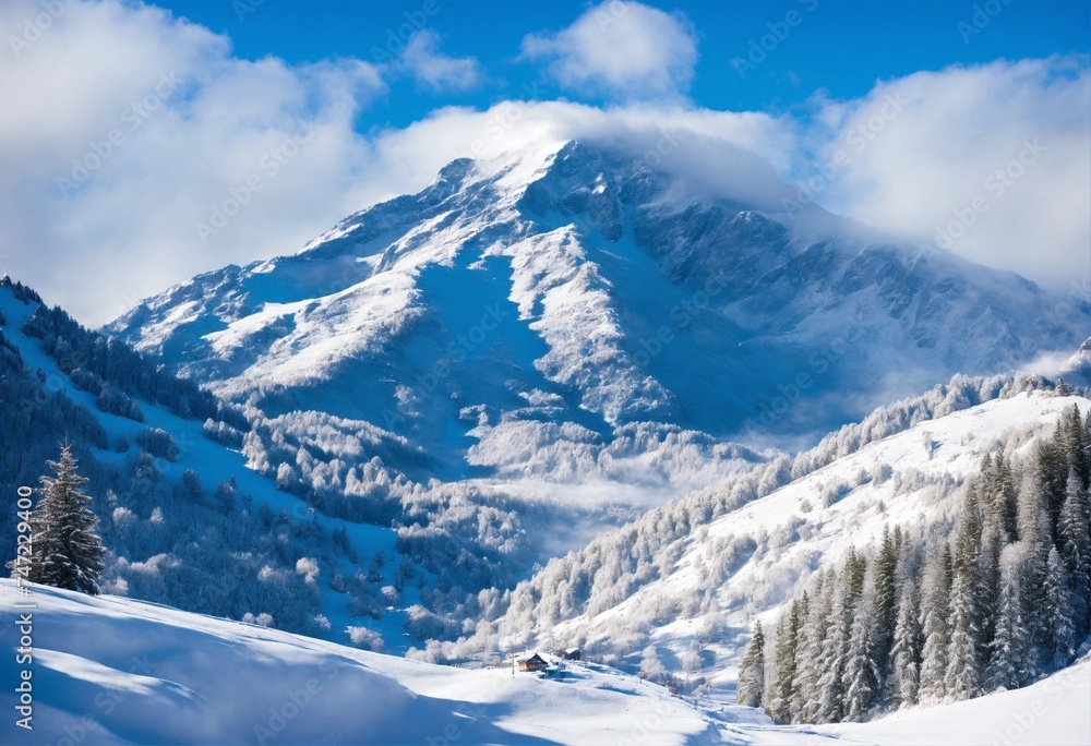 beautiful snowy mountain