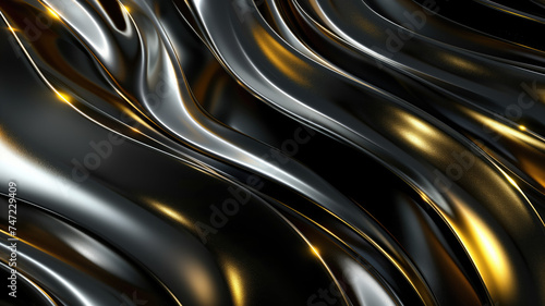 Abstract Black Gold and Silver Pattern Background