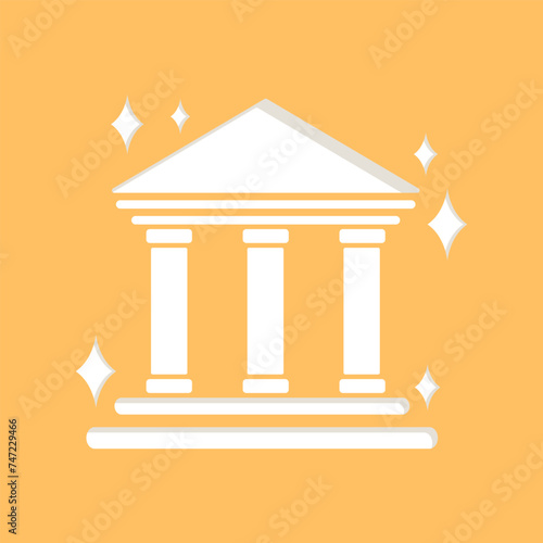 Banking success vector. Sparkling bank building. Reliable bank vector. Bank building concept of successful purchase or sale.