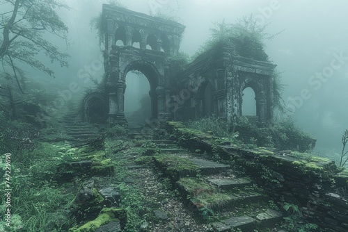 The Ruins of a Building in the Middle of a Forest