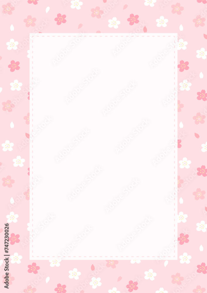Cherry blossom pattern design frame template background. Cherry blossom pattern design frame template background.