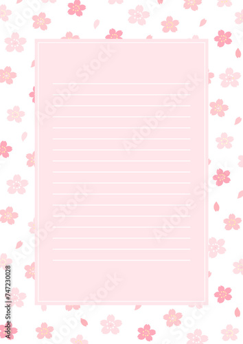 Cherry blossom pattern design frame template background.