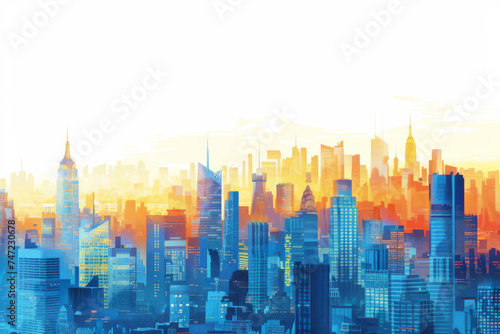A picture of a cityscape with buildings.