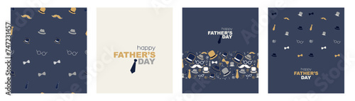 Father's Day card set. Modern minimal design.	