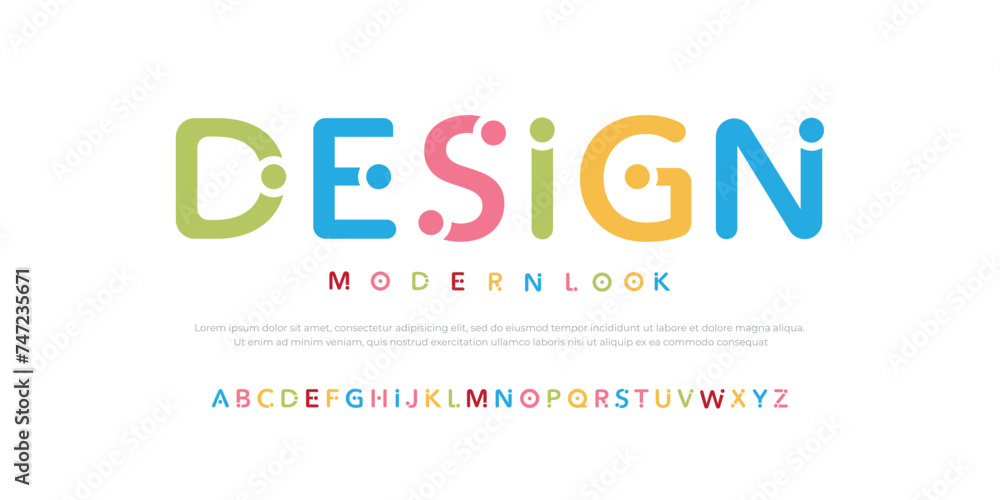 Design modern, futuristic modern geometric font Design modern, futuristic modern geometric font