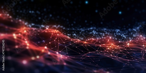Abstract technology background. Big data visualization. Network connection structure.