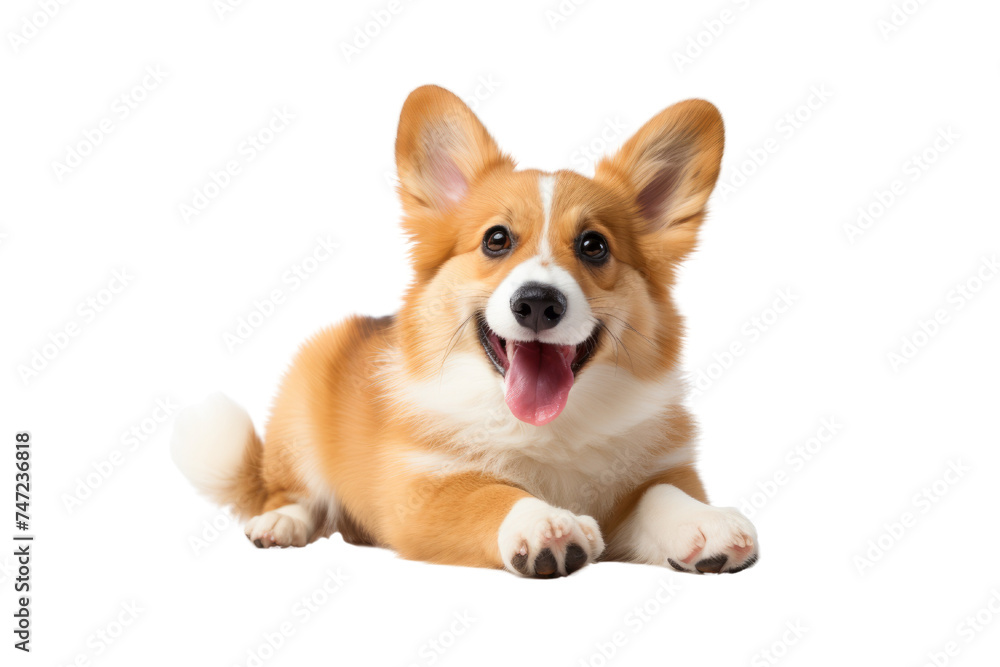 Cute Welsh Corgi dog isolate on transparent background