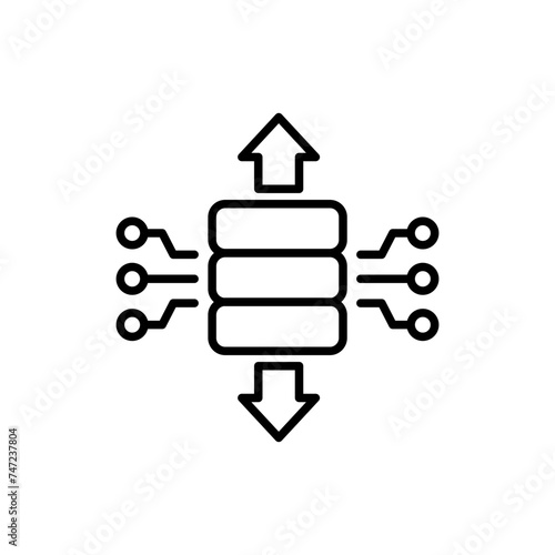Database network outline icons, minimalist vector illustration ,simple transparent graphic element .Isolated on white background
