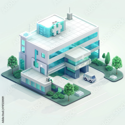 A illustration of a hospital.