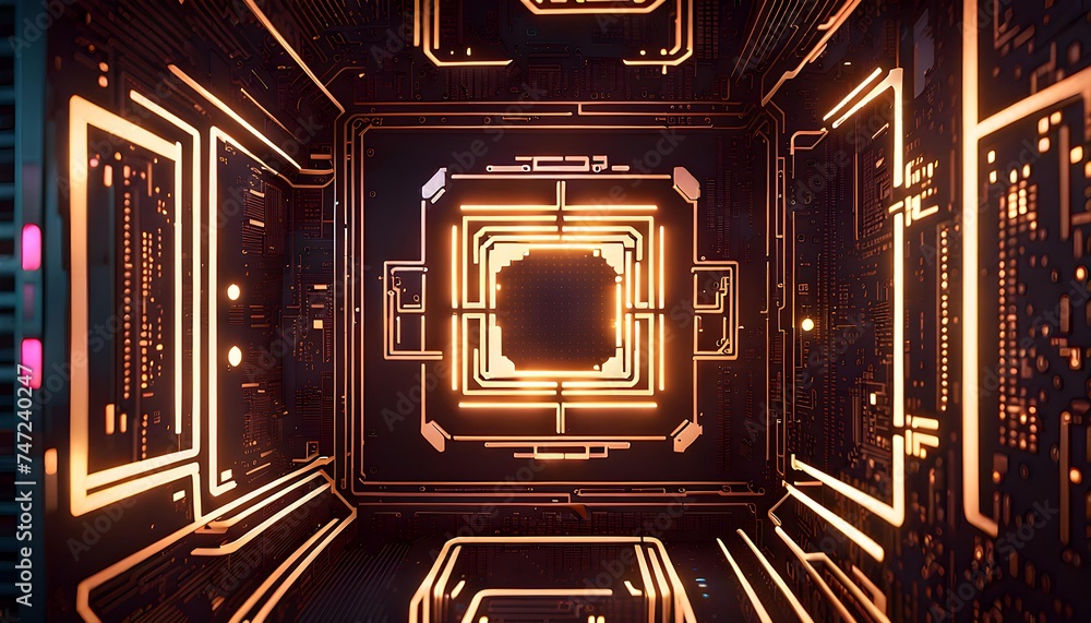 Abstract Visualization of Geometric Lines Motherboard Circuit Board Background Wallpaper Abstract Visualization of Geometric Lines Motherboard Circuit Board Background Wallpaper