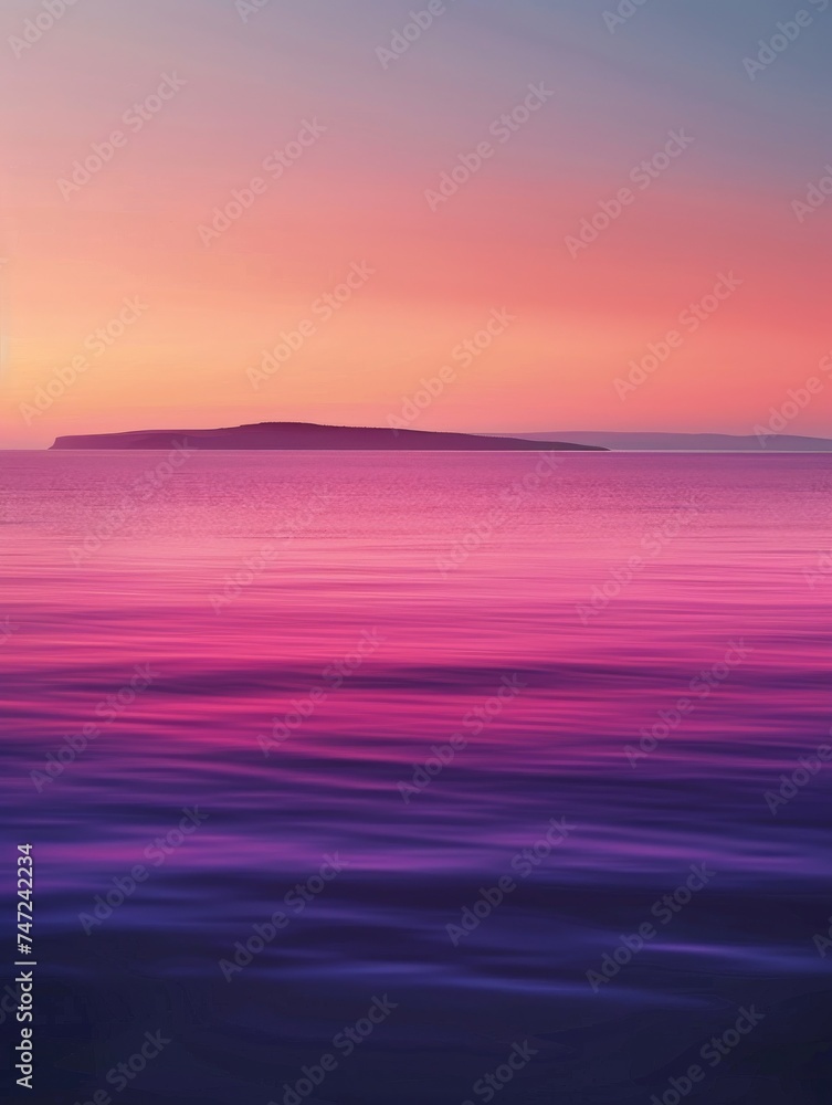 Pink and Purple Sunset Reflecting on Water