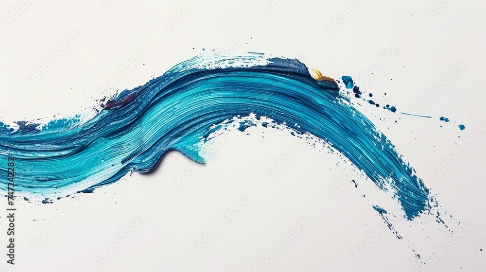 Abstract teal paint stroke isolated on white background for artistic designs and creativity concepts Abstract teal paint stroke isolated on white background for artistic designs and creativity concepts