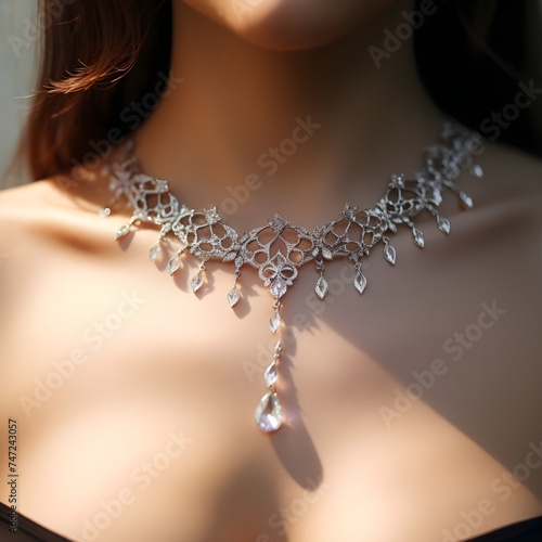 Dusk Elegance: Showcase of the Twilight Whispers Diamond Choker Necklace photo