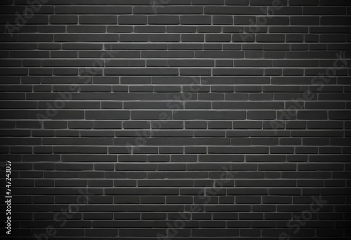 black brick wall  dark background for design  Dark grey brick wall texture