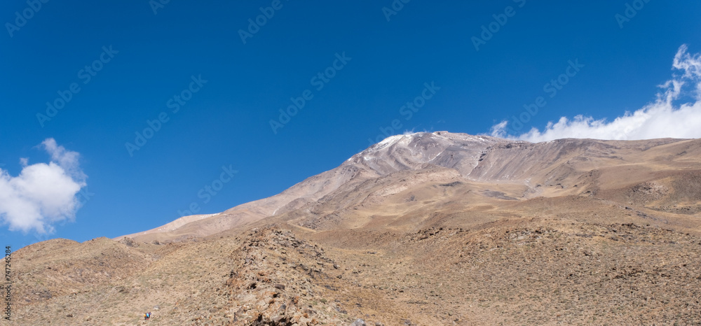 View of the Volcano Damavand in Elbrus mountain range, Iran.