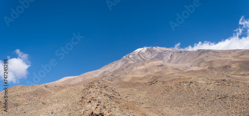 View of the Volcano Damavand in Elbrus mountain range, Iran.