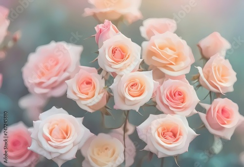 Pastel Pink Roses in Soft Focus