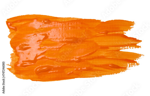Wallpaper Mural Watercolor brush stroke of orange paint on a white isolated background Torontodigital.ca
