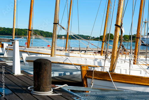 Close up of sailing boats in marina in Karlskrona, Sweden © Liaurinko