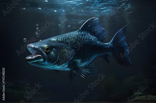Big fish under the water in night © @Dil