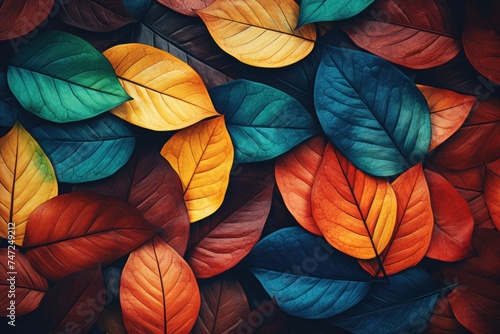 colorful autumn leaves vintage background