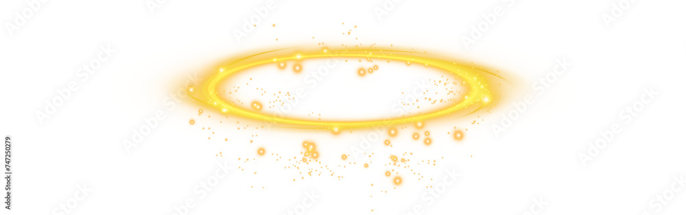 Three dimensional shiny golden nimbus. Golden halo angel ring. Light realistic halo, angel ring, Saint aureole symbol. Magic fantasy portal. Futuristic teleport. Light effect. PNG.
Three dimensional shiny golden nimbus. Golden halo angel ring. Light realistic halo, angel ring, Saint aureole symbol. Magic fantasy portal. Futuristic teleport. Light effect. PNG.