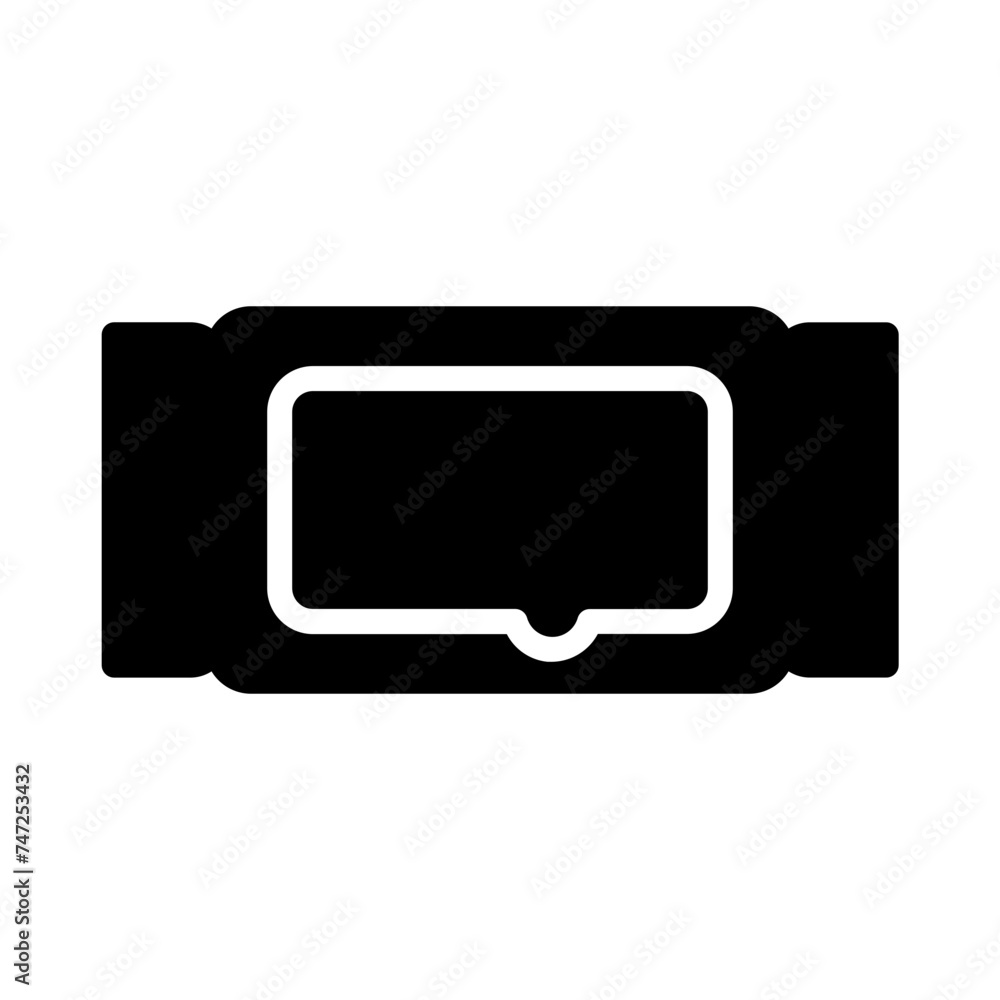 Cosmetic Makeup Wet Tissue Glyph Icon Cosmetic Makeup Wet Tissue Glyph Icon